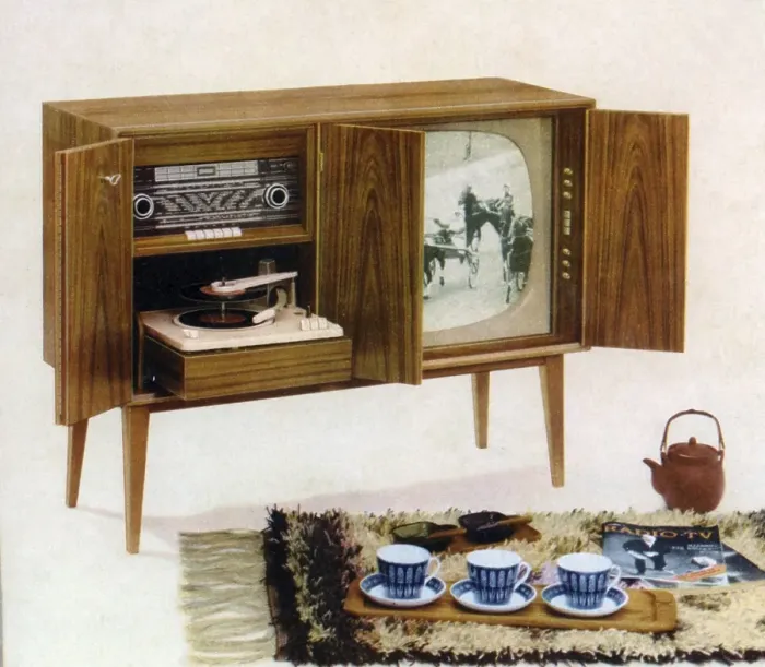 Framed Print : Television in the early 1960s