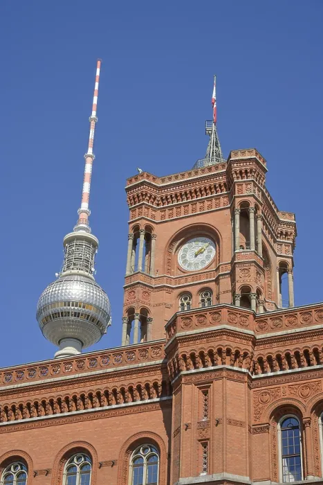 Framed Print : Television tower, Rotes Rathaus Framed Print : Television tower, Rotes Rathaus