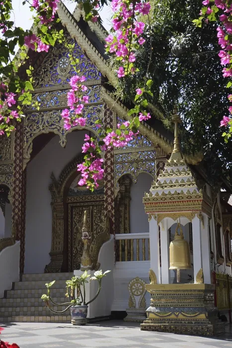 Framed Print : Side tempel with prayer bell, temple Wat Phra That Doi Suthep