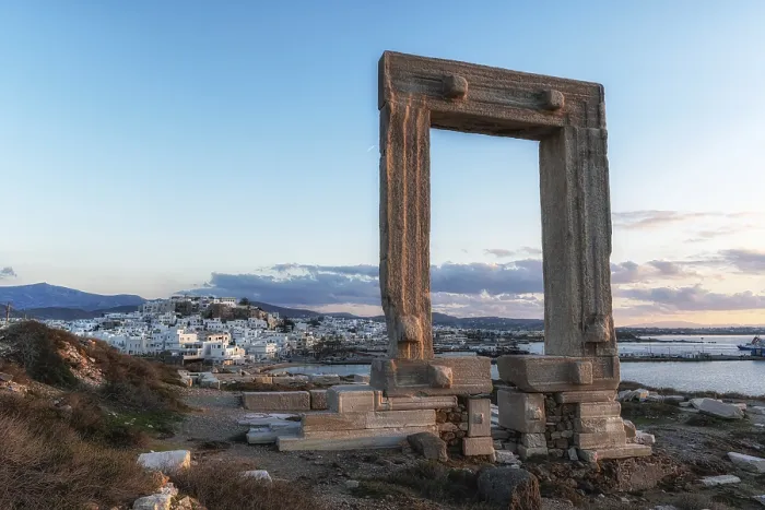 Framed Print : Temple of Apollo scenic viewpoint with the sunset view over Naxos Framed Print : Temple of Apollo scenic viewpoint with the sunset view over Naxos