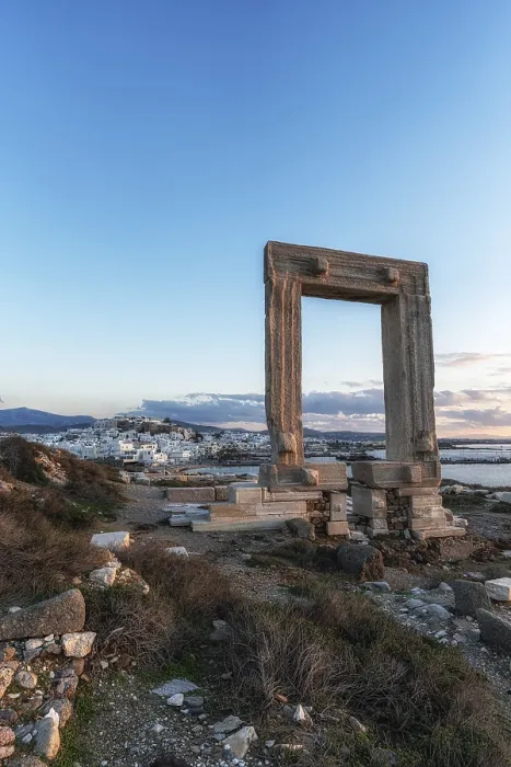 Framed Print : Temple of Apollo scenic viewpoint with the sunset view over Naxos Framed Print : Temple of Apollo scenic viewpoint with the sunset view over Naxos