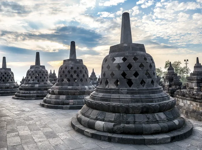 Framed Print : Temple complex Borobudur, Stupas Framed Print : Temple complex Borobudur, Stupas