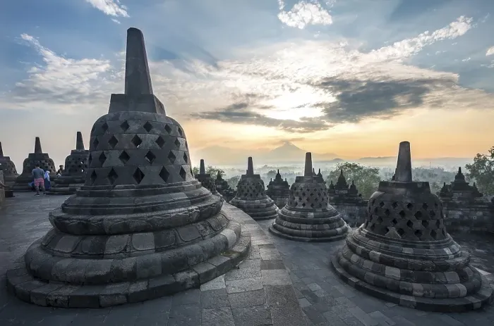 Framed Print : Temple complex Borobudur at sunrise Framed Print : Temple complex Borobudur at sunrise