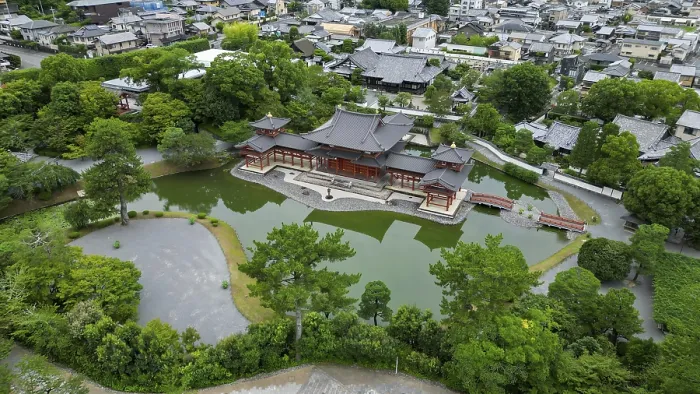Framed Print : Temple complex in a Japanese village photographed with a drone Framed Print : Temple complex in a Japanese village photographed with a drone