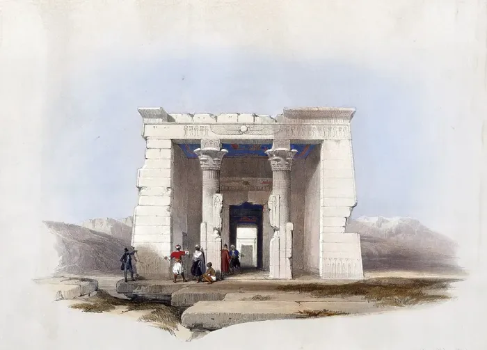 Framed Print : Temple of Dendyr, Nubia, Egypt, c. 1850, Historical, digitally restored reproduction from a 19th century original, exact date unknown, AI generated, Africa Framed Print : Temple of Dendyr, Nubia, Egypt, c. 1850, Historical, digitally restored reproduction from a 19th century original, exact date unknown, AI generated, Africa