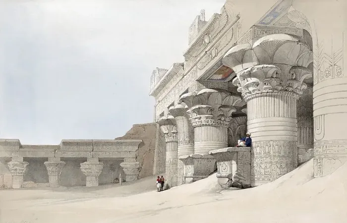 Framed Print : Temple of Edfu, an ancient Egyptian temple complex on the western edge of the city of Edfu in Upper Egypt