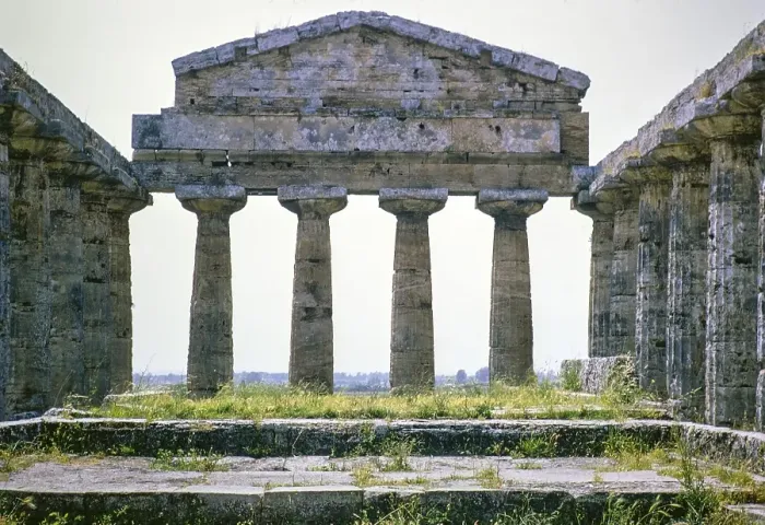Framed Print : Temple of Hera II, also known as the Temple of Neptune, Paestum archaeological park, Campania, Italy, Europe 1967, Europe Framed Print : Temple of Hera II, also known as the Temple of Neptune, Paestum archaeological park, Campania, Italy, Europe 1967, Europe