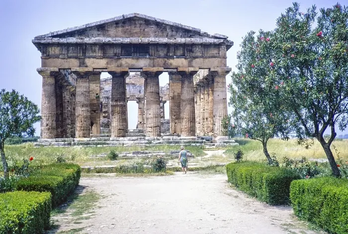 Framed Print : Temple of Hera II, also known as the Temple of Neptune, Paestum archaeological park, Campania, Italy, Europe 1967, Europe