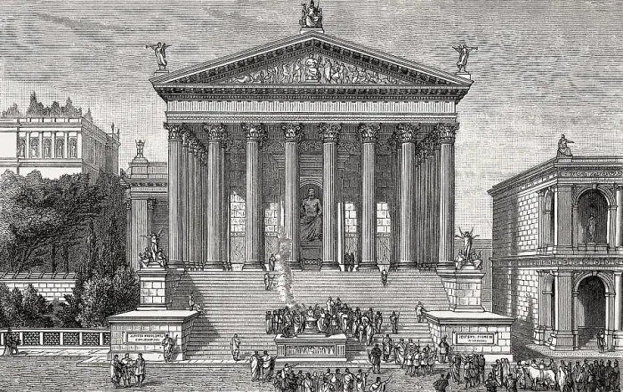 Framed Print : The Temple of Jupiter Stator, Ancient Rome