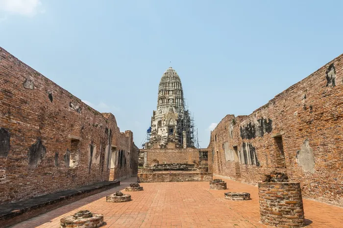 Framed Print : Temple in restoration, Wat Racha Burana