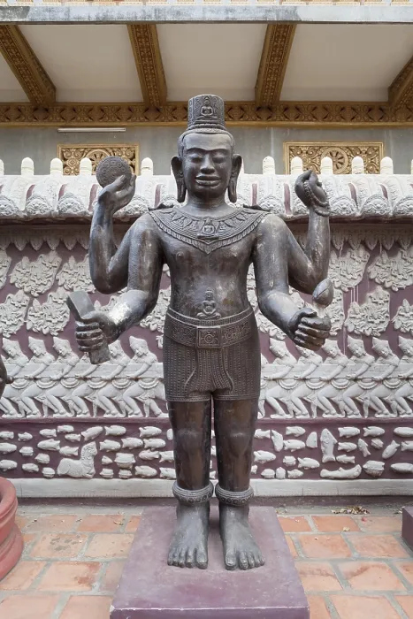 Framed Print : Temple sculpture at Wat Ounalom
