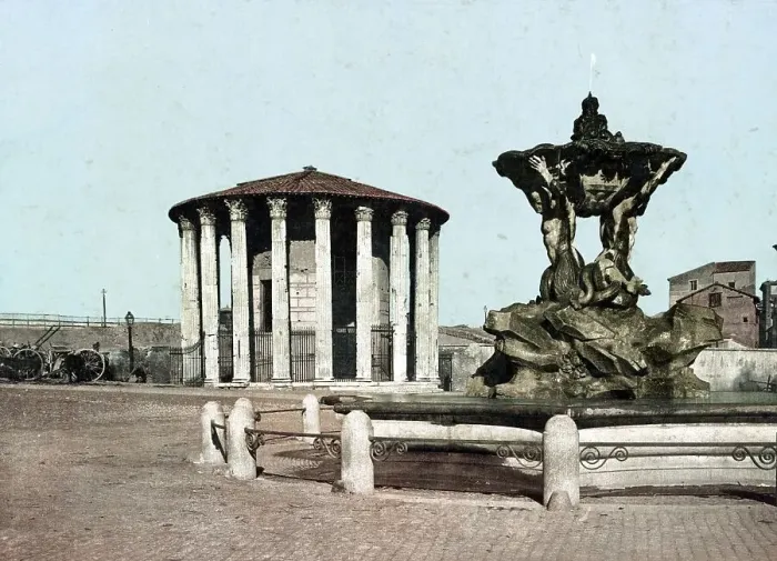 Framed Print : Temple of Vesta Colla Fountain