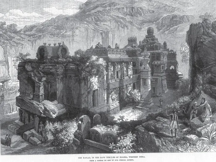 Framed Print : Temples Kailas in cave temples of Ellora Wes tern India, Aurangabad, Maharas htra, India, As ia
