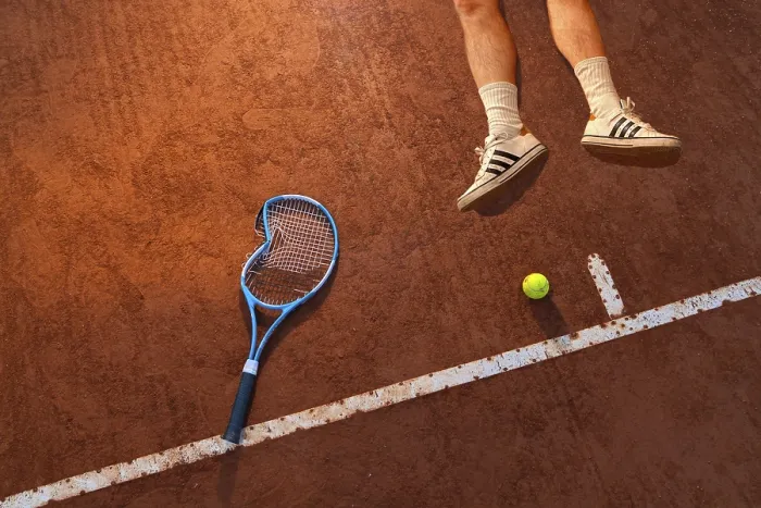 Framed Print : Tennis player lying on the ground Framed Print : Tennis player lying on the ground