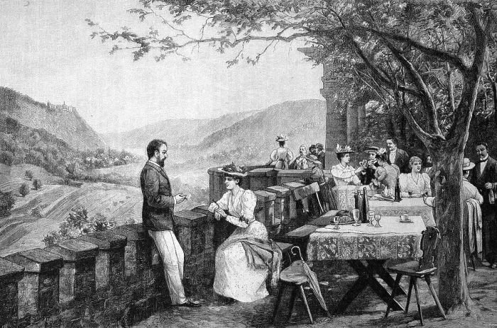Framed Print : On the terrace of the Ebernburg