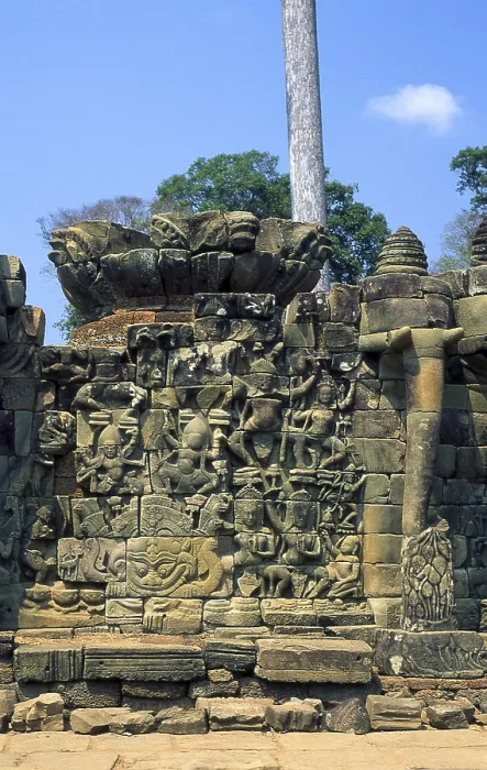 Framed Print : The Terrace of the Elephants was used by King Jayavarman VII to review his victorious army