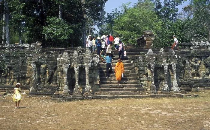 Framed Print : The Terrace of the Elephants was used by King Jayavarman VII to review his victorious army
