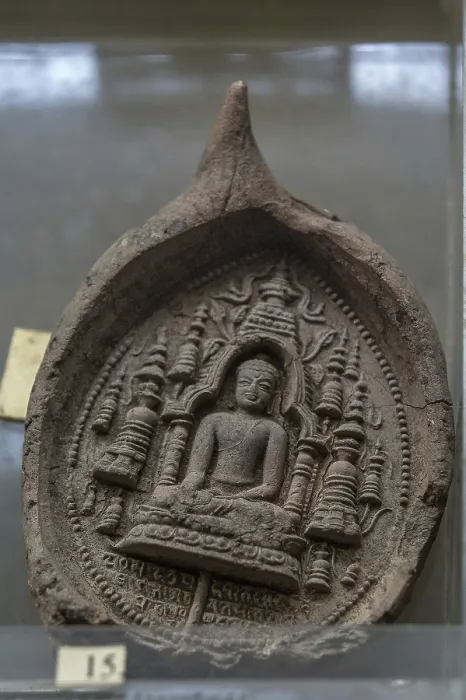 Framed Print : Terracotta Buddha statue in Baroda Museum and Picture Gallery