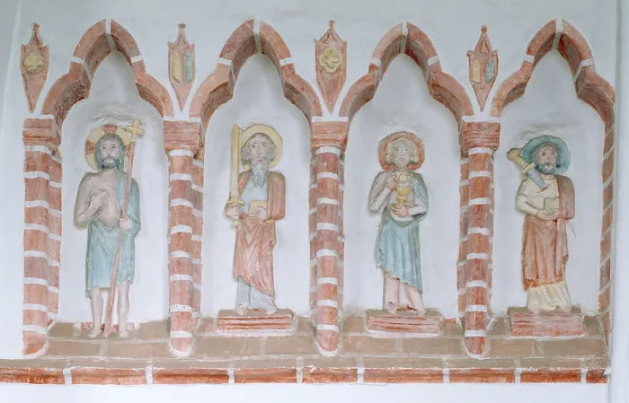 Framed Print : Terracotta relief, St. Saint, Saint Framed Print : Terracotta relief, St. Saint, Saint