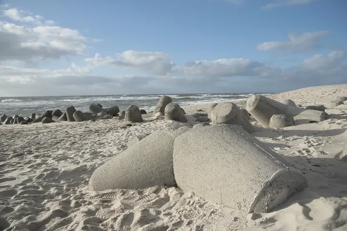 Framed Print : Tetrapods on the beach of Hornum on the island of Sylt