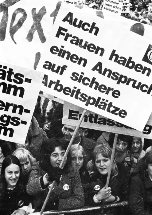 Framed Print : The Textile and Garment Workers Union (GTB) demonstrated in Bonn with about 10 Framed Print : The Textile and Garment Workers Union (GTB) demonstrated in Bonn with about 10