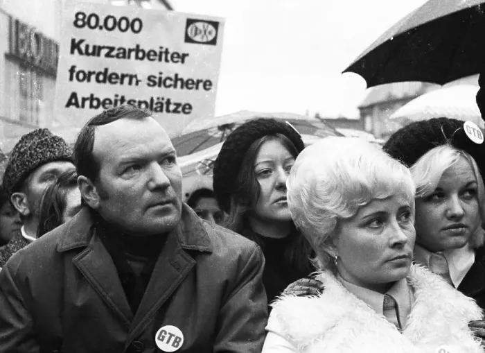 Framed Print : The Textile and Garment Workers Union (GTB) demonstrated in Bonn with about 10