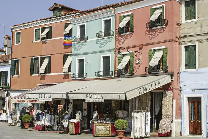 Framed Print : Textile shop, Burano, Venice, Venice