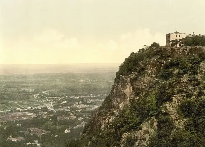 Framed Print : Thale and the Hexentanzplatz near Bodetal in the Harz Mountains