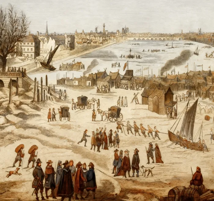 Framed Print : Thames Frost Fair, 1683, London