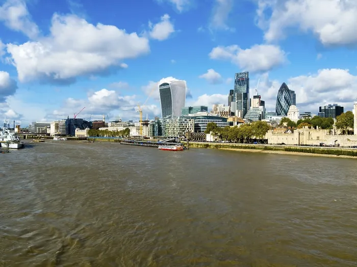 Framed Print : Thames with skyline including The Gherkin Framed Print : Thames with skyline including The Gherkin
