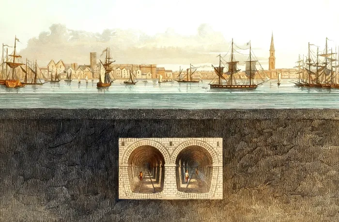 Framed Print : The Thames Tunnel, an underwater tunnel beneath the River Thames in London