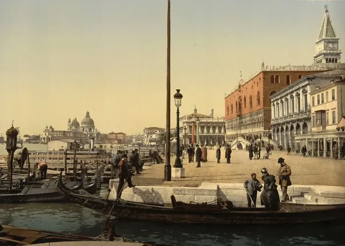 Framed Print : The front of the Doges Palace in Venice around 1850