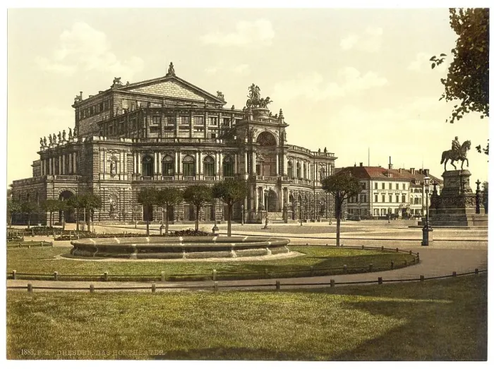 Framed Print : The theatre, Semperoper, in the old town of Dresden