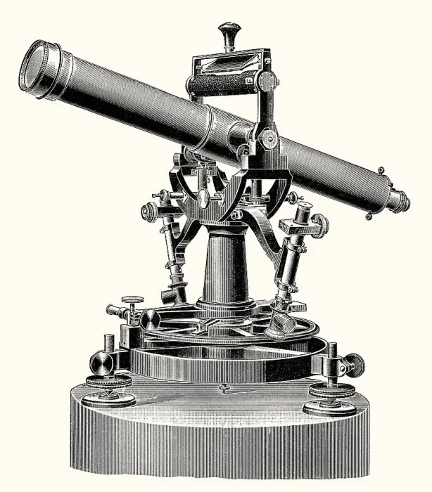 Framed Print : A theodolite, 19th century