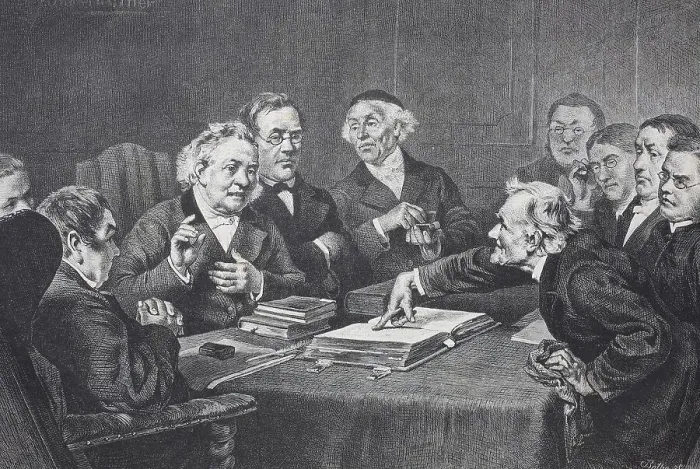 Framed Print : Theologians in a Discussion, 1888
