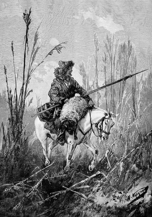 Framed Print : Thief has stolen a sheep and is transporting it on his horse