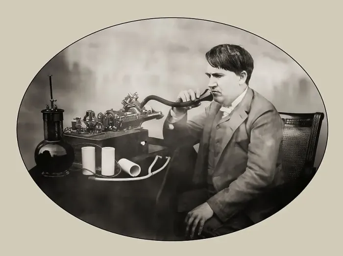 Framed Print : Thomas Edison at his Laboratory on 16 June 1888 Framed Print : Thomas Edison at his Laboratory on 16 June 1888