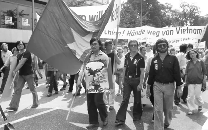 Framed Print : Several thousand demonstrators came to protest for disarmament and peace in Vietnam on Anti-War Day