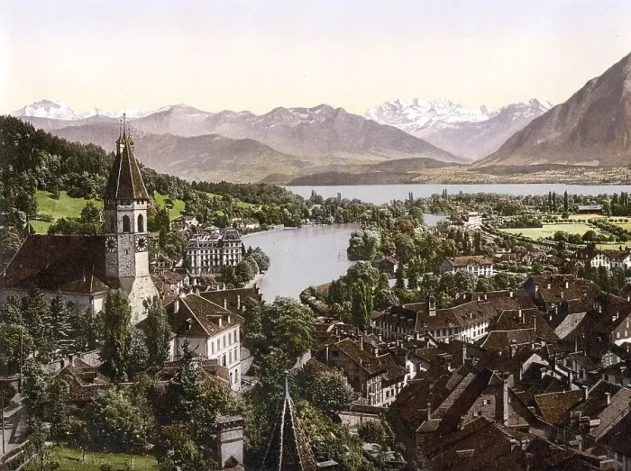 Framed Print : Thun, general view, Bernese Oberland Framed Print : Thun, general view, Bernese Oberland