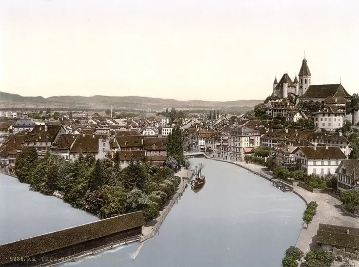 Framed Print : Thun, vom Thunerhof, Bernese Oberland