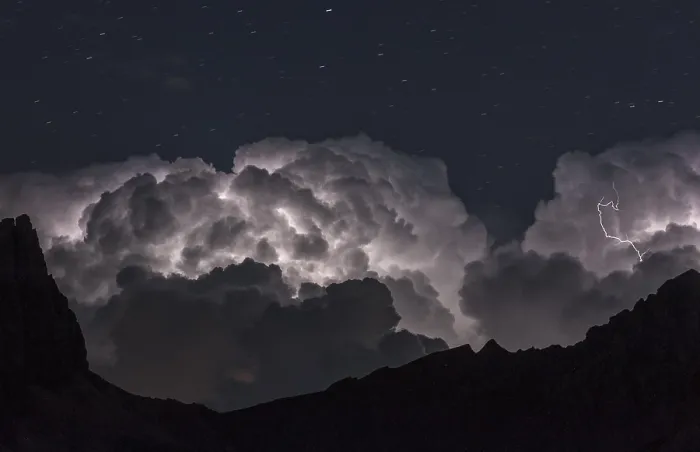 Framed Print : Thunderstorm in the night sky, view from the Tre Cime di Lavaredo area Framed Print : Thunderstorm in the night sky, view from the Tre Cime di Lavaredo area
