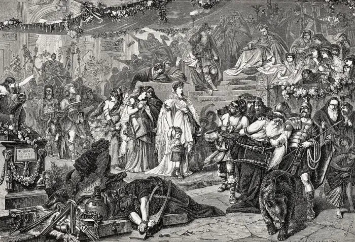 Framed Print : Thusnelda, the wife of Arminius at the Triumph of Germanicus Framed Print : Thusnelda, the wife of Arminius at the Triumph of Germanicus