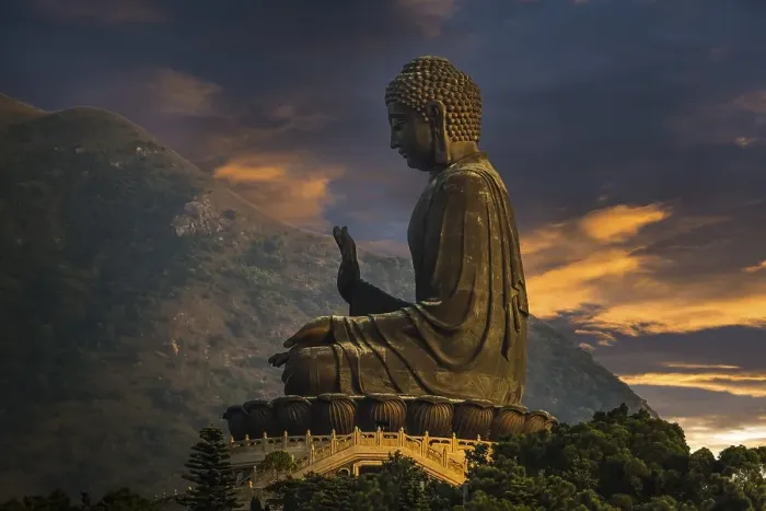 Framed Print : Tian Tan Buddha statue, Lantau Island