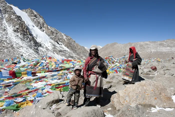 Framed Print : Tibetan Buddhism, many colorful prayer flags