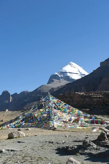 Framed Print : Tibetan Buddhism, colorful prayer flags
