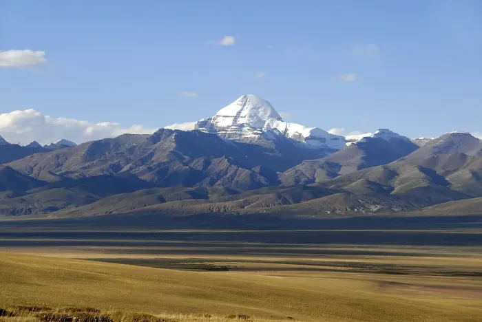 Framed Print : Tibetan Buddhism, vast plateau and the snow-capped sacred mountain of Mount Kailash