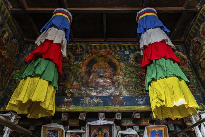 Framed Print : Tibetan buddhist monastery in the remote Tetang village