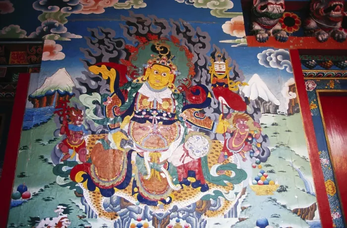 Framed Print : Tibetan painting of mirerepa at phodong monastery Framed Print : Tibetan painting of mirerepa at phodong monastery