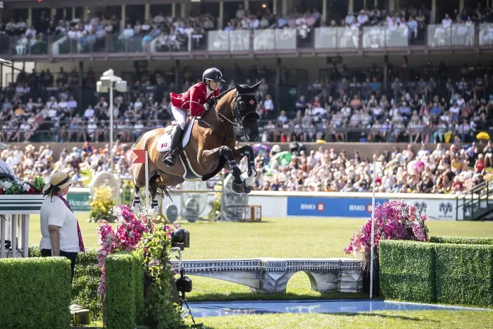 Framed Print : Tiffany Foster of Canada and riding Figor compete in the first round of the 1