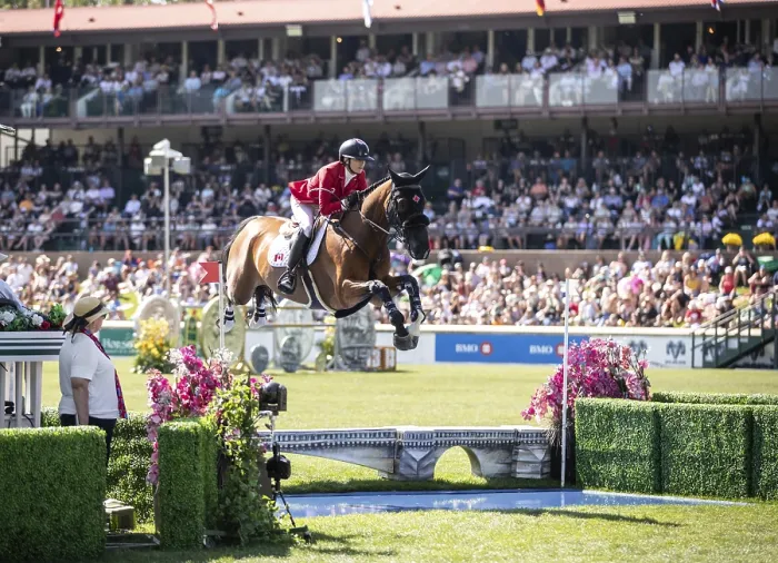 Framed Print : Tiffany Foster of Canada and riding Figor compete in the first round of the 1